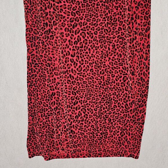 Red Black Leopard Dress XL Cruisewear Vacation Party Sexy Sleeveless Stretchy - Picture 4 of 9